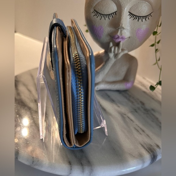 Women Long Clutch PU Leather Wallet Pocket Purse Credit Card Slips Sky Blue - Picture 9 of 14